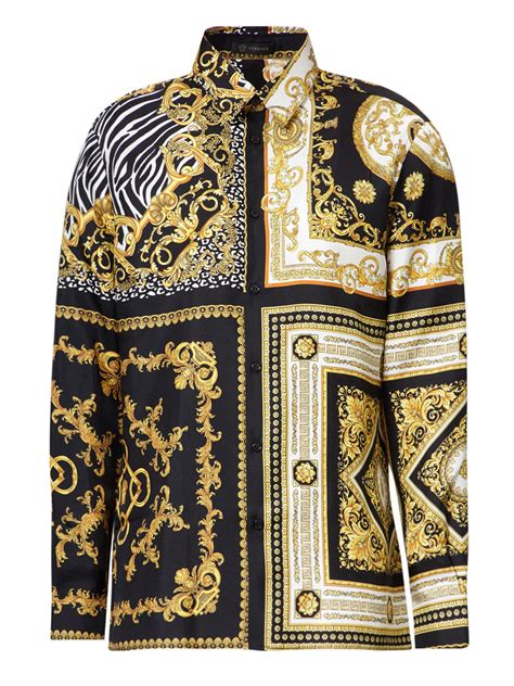 versace silk shirts mens|authentic versace shirts.